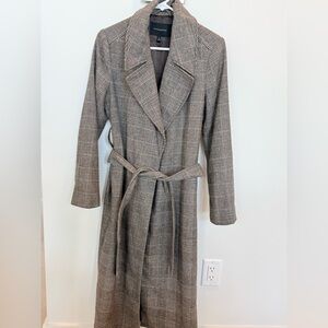 Banana Republic Houndstooth Belted Coat in Brown and Black